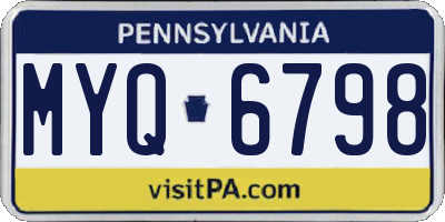 PA license plate MYQ6798
