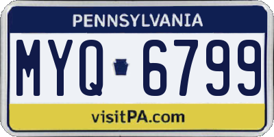 PA license plate MYQ6799