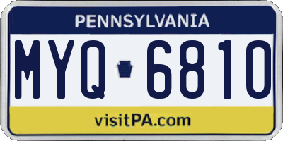 PA license plate MYQ6810