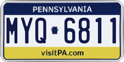PA license plate MYQ6811