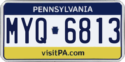 PA license plate MYQ6813