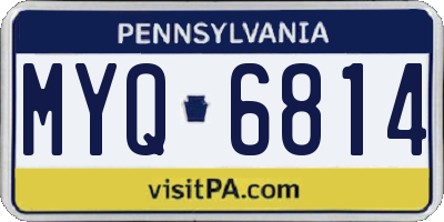 PA license plate MYQ6814