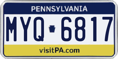 PA license plate MYQ6817