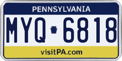 PA license plate MYQ6818