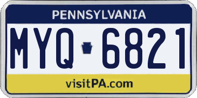 PA license plate MYQ6821