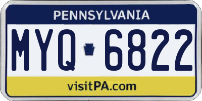 PA license plate MYQ6822