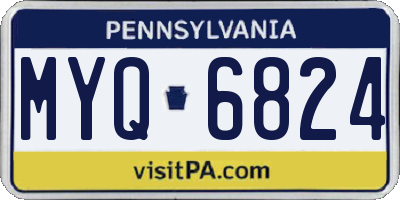 PA license plate MYQ6824
