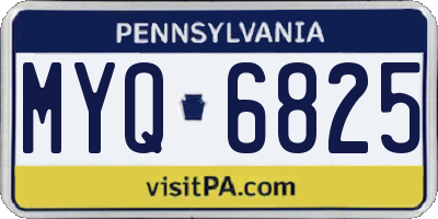 PA license plate MYQ6825