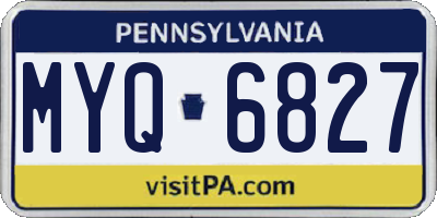 PA license plate MYQ6827
