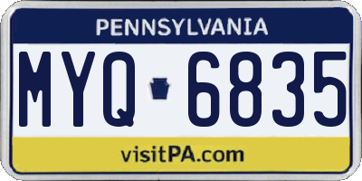 PA license plate MYQ6835