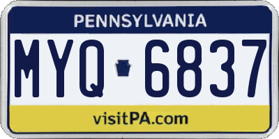 PA license plate MYQ6837