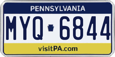 PA license plate MYQ6844