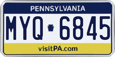 PA license plate MYQ6845