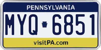 PA license plate MYQ6851