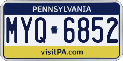 PA license plate MYQ6852