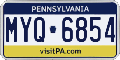 PA license plate MYQ6854