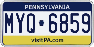 PA license plate MYQ6859