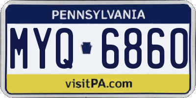 PA license plate MYQ6860