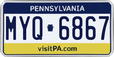 PA license plate MYQ6867