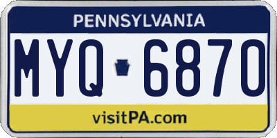 PA license plate MYQ6870