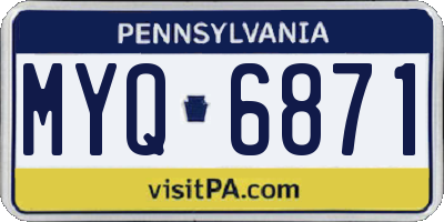 PA license plate MYQ6871