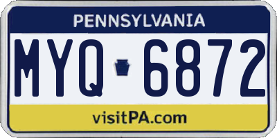 PA license plate MYQ6872