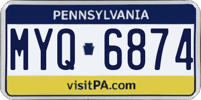 PA license plate MYQ6874