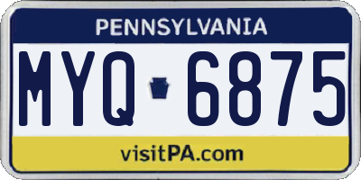 PA license plate MYQ6875