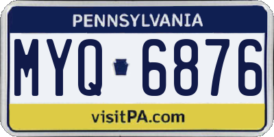 PA license plate MYQ6876