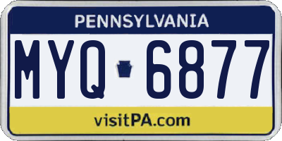 PA license plate MYQ6877