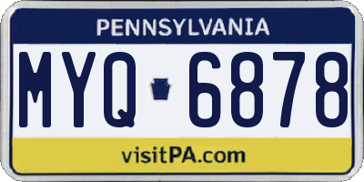 PA license plate MYQ6878