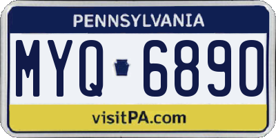 PA license plate MYQ6890