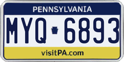 PA license plate MYQ6893