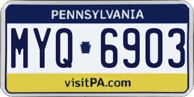 PA license plate MYQ6903