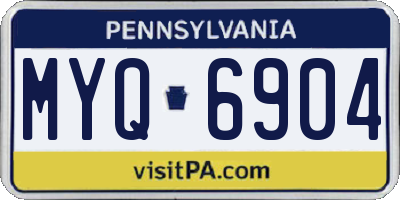 PA license plate MYQ6904