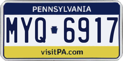PA license plate MYQ6917