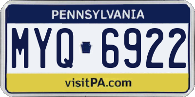 PA license plate MYQ6922