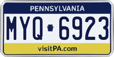 PA license plate MYQ6923