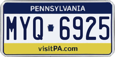PA license plate MYQ6925