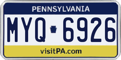 PA license plate MYQ6926
