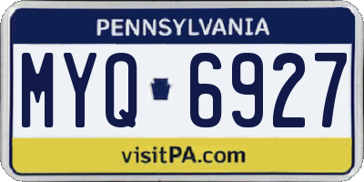 PA license plate MYQ6927