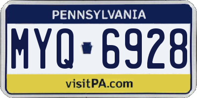 PA license plate MYQ6928