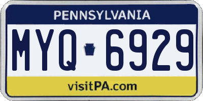 PA license plate MYQ6929