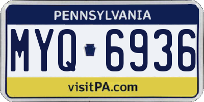 PA license plate MYQ6936