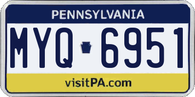 PA license plate MYQ6951