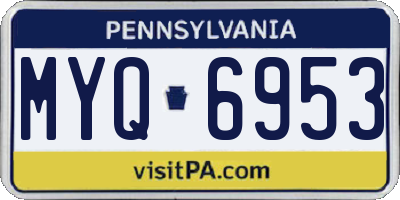 PA license plate MYQ6953