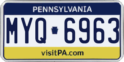 PA license plate MYQ6963