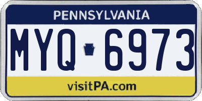 PA license plate MYQ6973