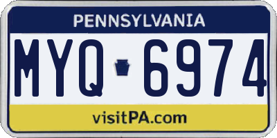 PA license plate MYQ6974