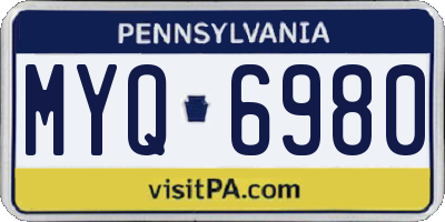 PA license plate MYQ6980